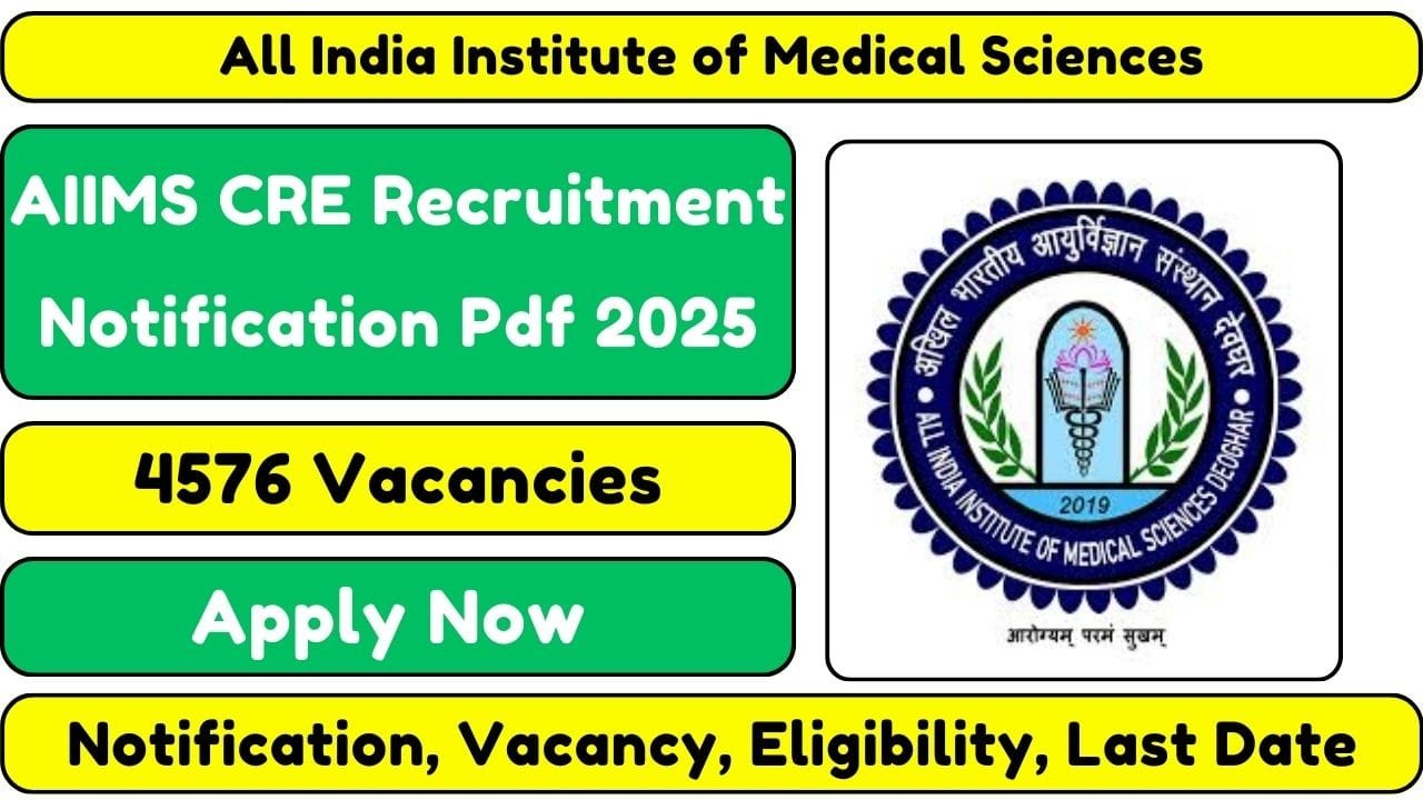 AIIMS CRE Recruitment Notification Pdf 2025