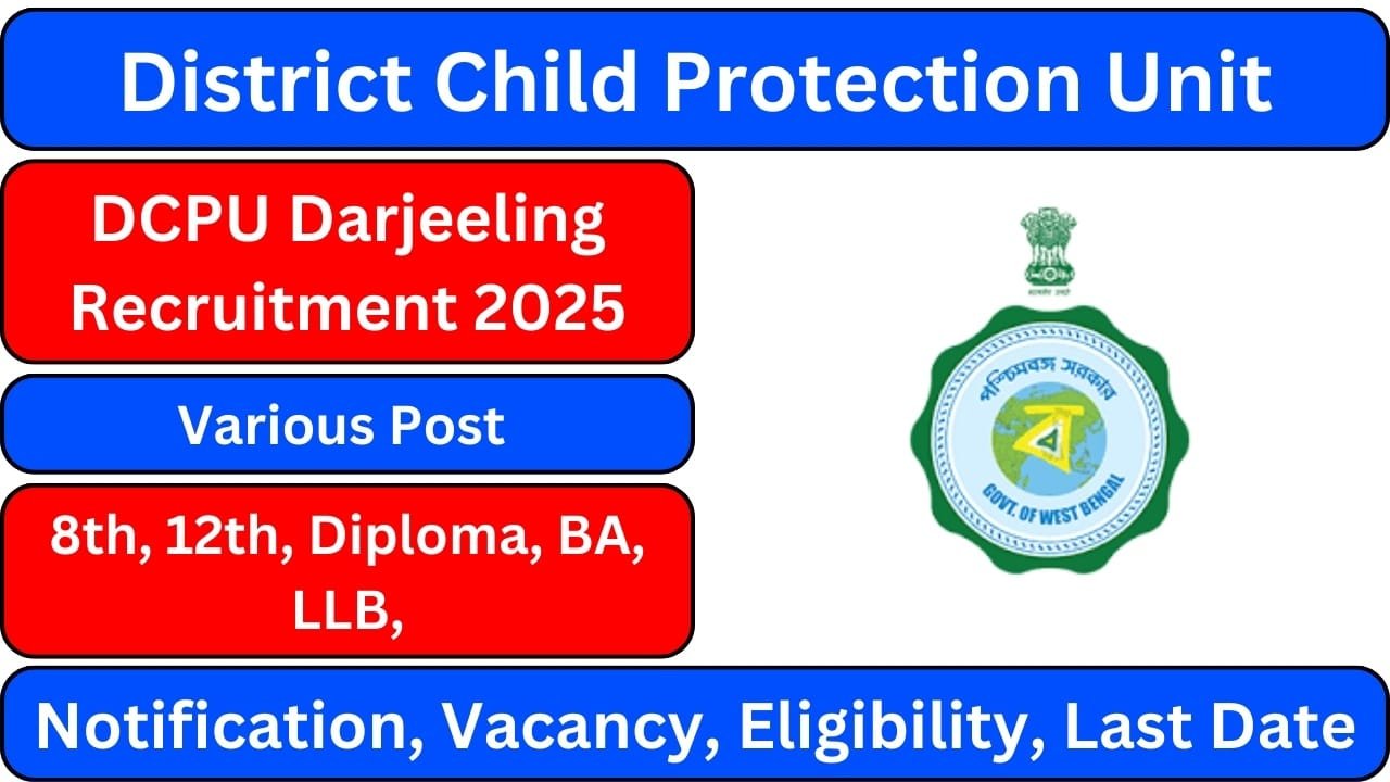 DCPU Darjeeling Recruitment 2025