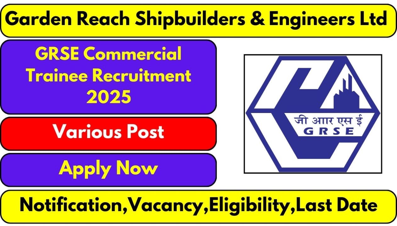 GRSE Commercial Trainee Recruitment 2025