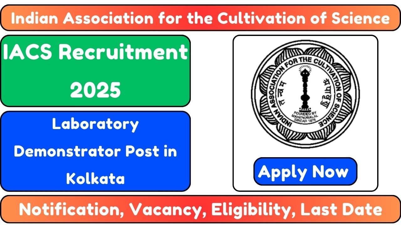 IACS Recruitment 2025 Online Apply