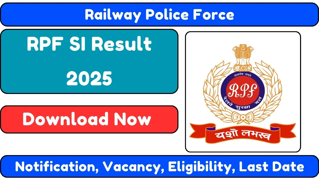 RPF SI Result 2025 Result Out, Check Your Now 2 RPF SI Result 2025