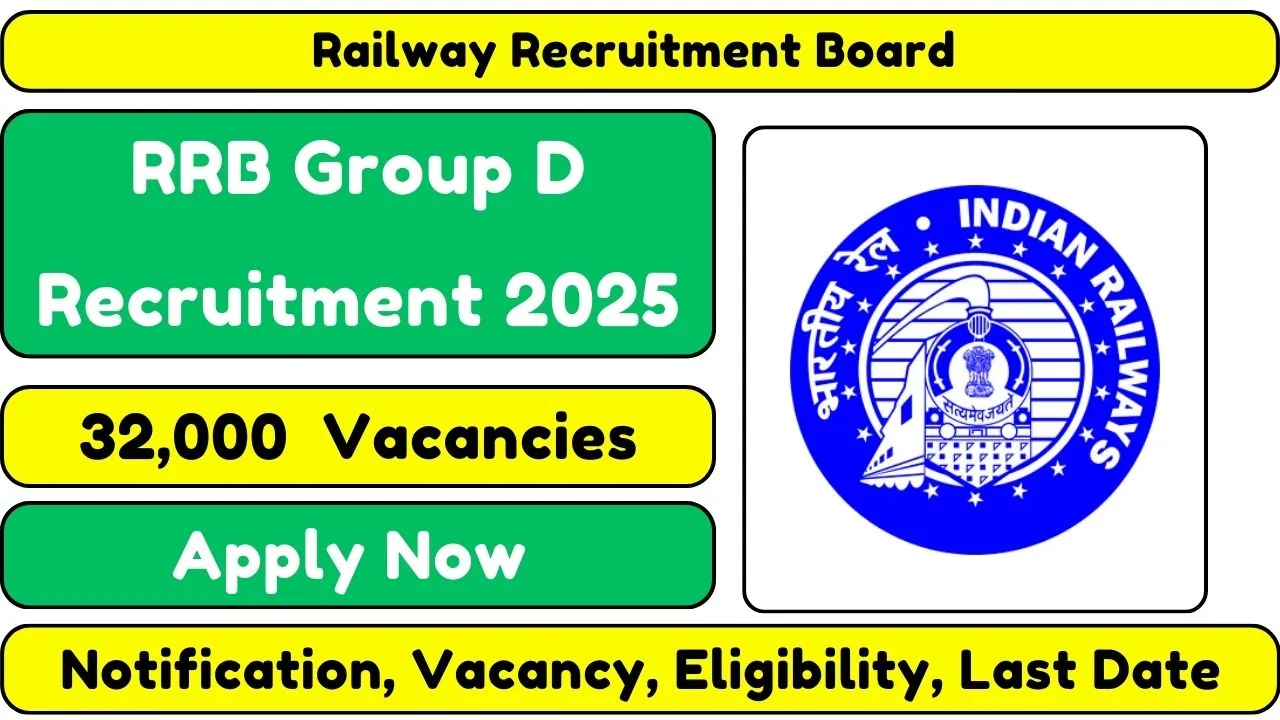 RRB Group D Recruitment 2025: Notification Out For 32,000 Vacancies in Indian Railways 2 RRB Group D Recruitment 2025